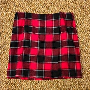 Talbots Red and Black Plaid Mini Skirt
